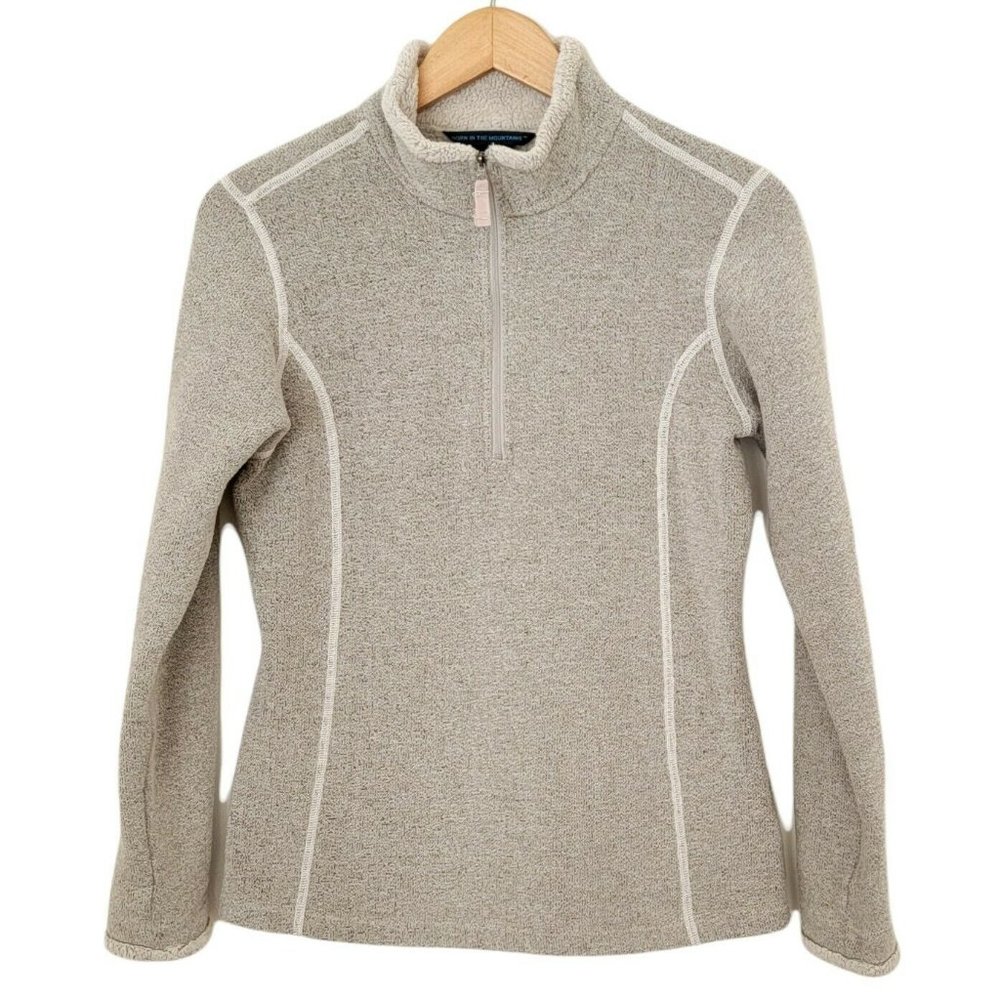 KUHL Women's Alfpaca Fleece 1/4 Zip Pullover Sweater Jacket Size M Gray Outdoor